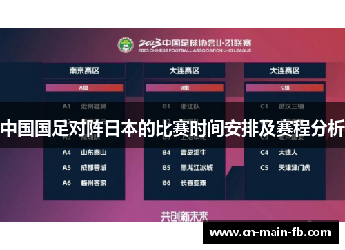 中国国足对阵日本的比赛时间安排及赛程分析