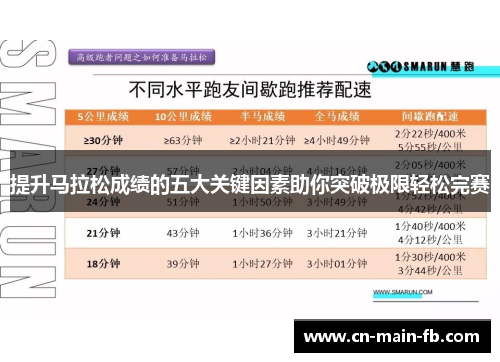 提升马拉松成绩的五大关键因素助你突破极限轻松完赛